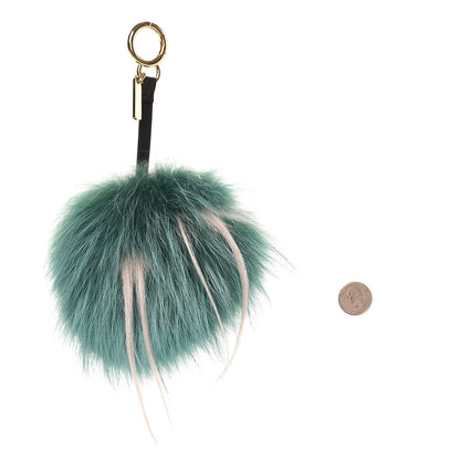 Fendi Fox Rabbit Goat Mink Fur Vitello Flamingo Minty Monster Bag Bug Charm Green Apple Multicolor 2 of 5