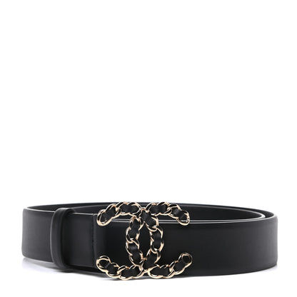 Chanel Lambskin CC Chain Belt 85 34 Black 1 of 6