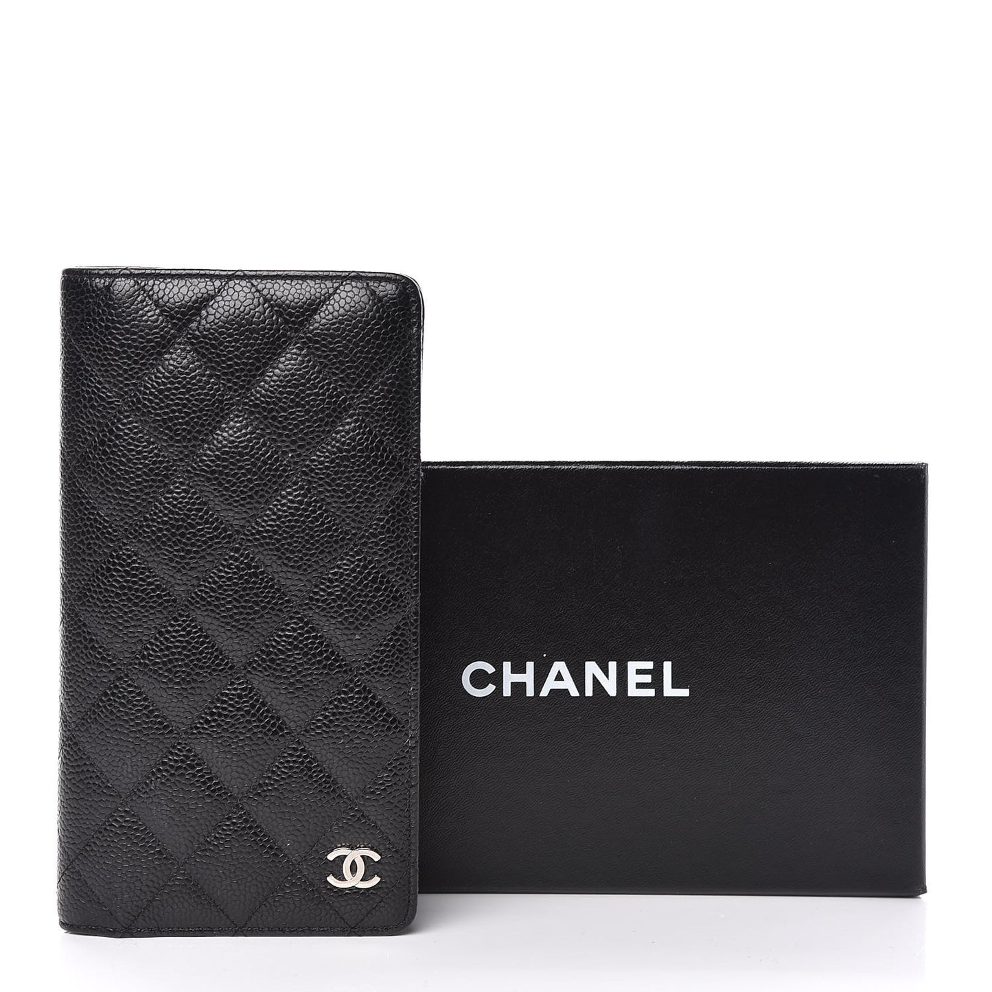 Caviar Quilted Medium Agenda Cover Black