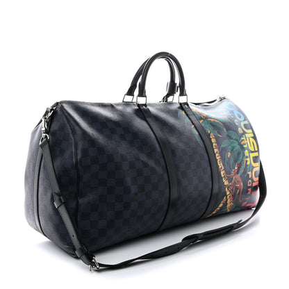 Louis Vuitton Damier Cobalt Jungle Keepall Bandouliere 55 2 of 11