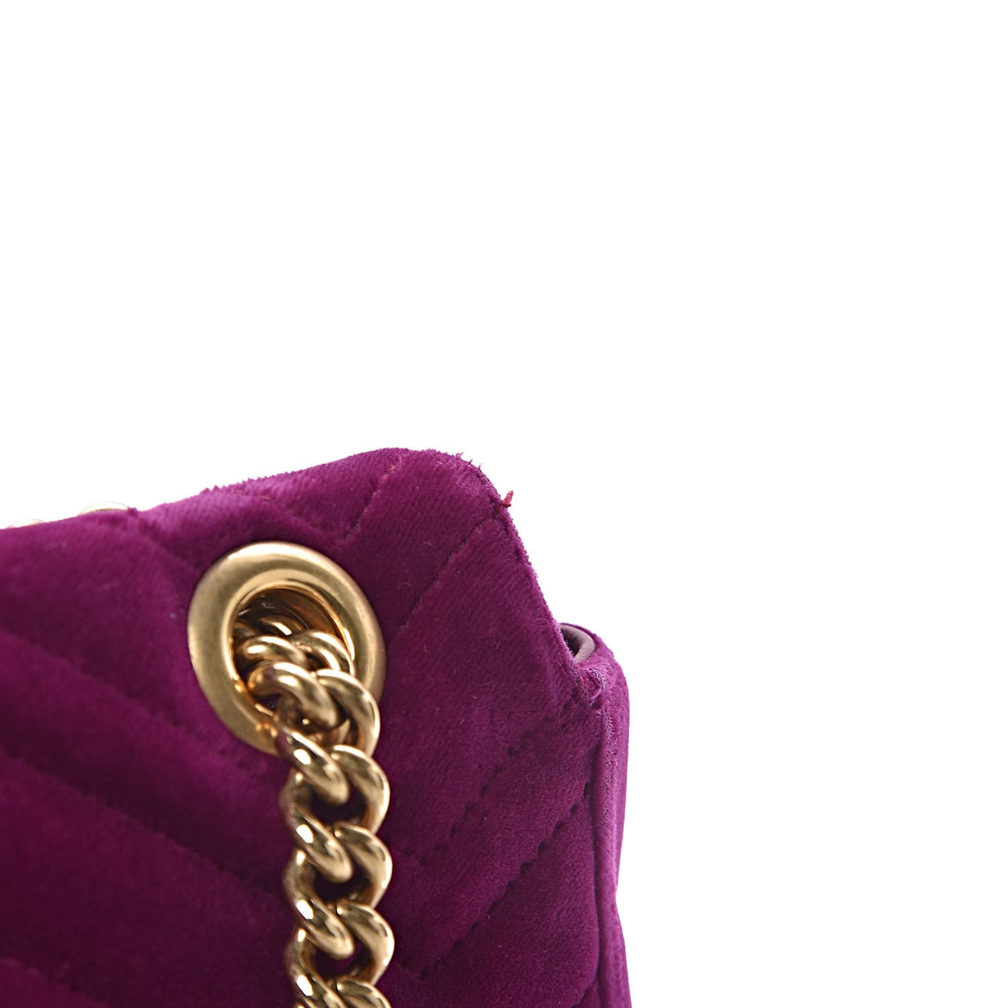 Velvet Matelasse Medium GG Marmont Shoulder Bag Fuchsia Violet Cyclamen