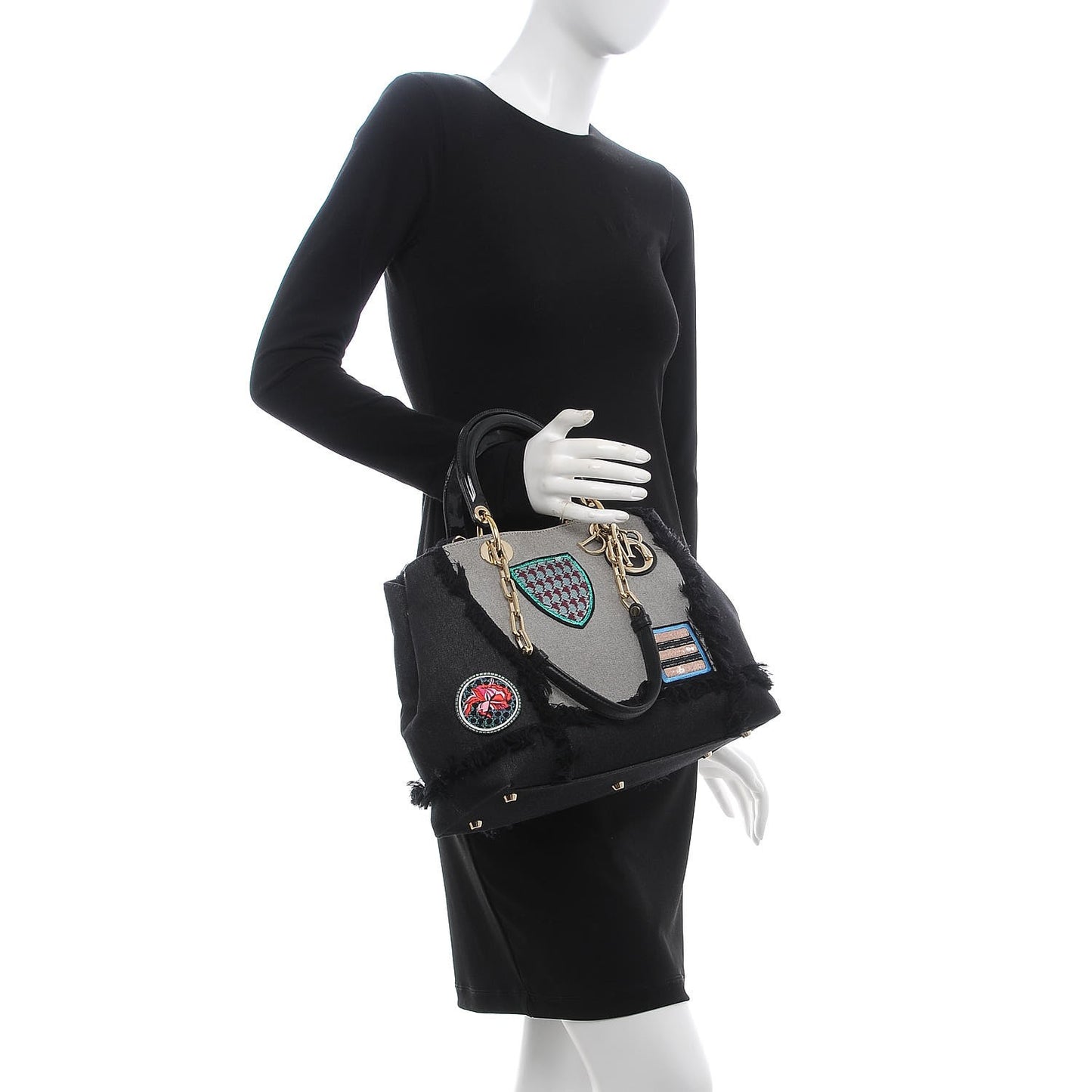 Denim Dior D Light Tote Multi