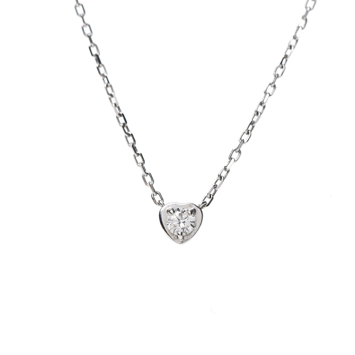 18K White Gold Diamond D'Amour Heart Pendant Necklace