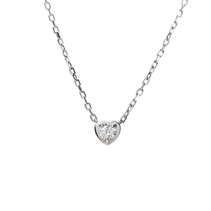 Cartier 18K White Gold Diamond D'Amour Heart Pendant Necklace 4 of 5