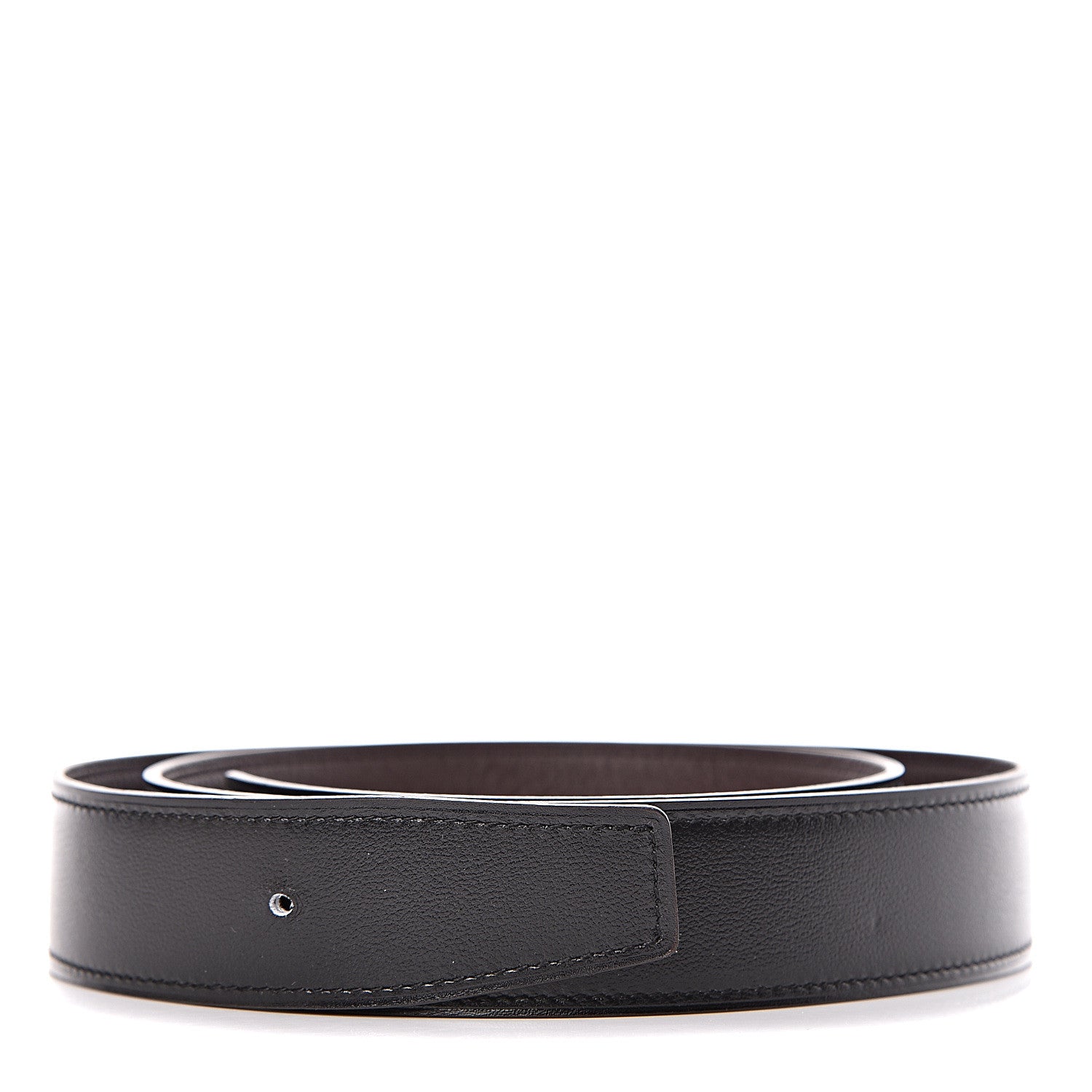 Hermes Box Togo 32mm Belt Strap 85 Black Chocolate 1 of 5