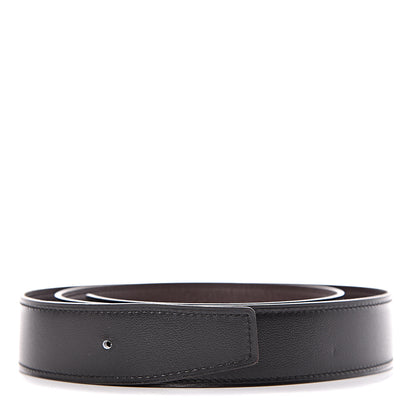 Hermes Box Togo 32mm Belt Strap 85 Black Chocolate 1 of 5