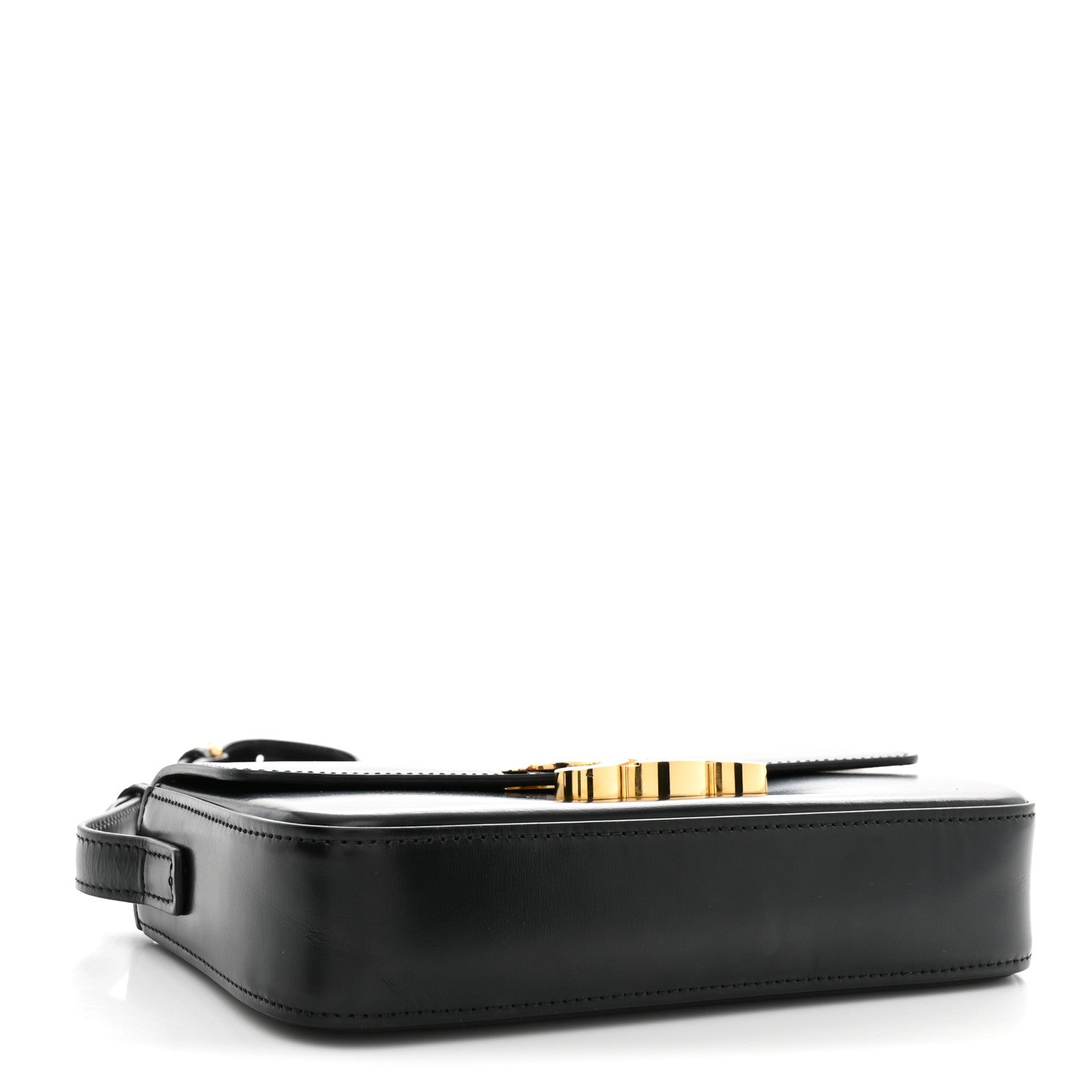 Celine Shiny Calfskin Triomphe Shoulder Bag Black 4 of 10