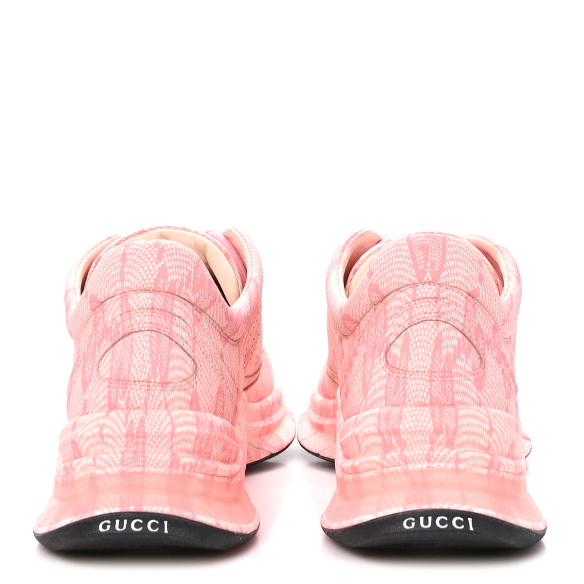 Gucci Ultralight Plume Calfskin Monogram Printed Womens Gucci Run Sneakers 39 Pale Pink 5 of 10