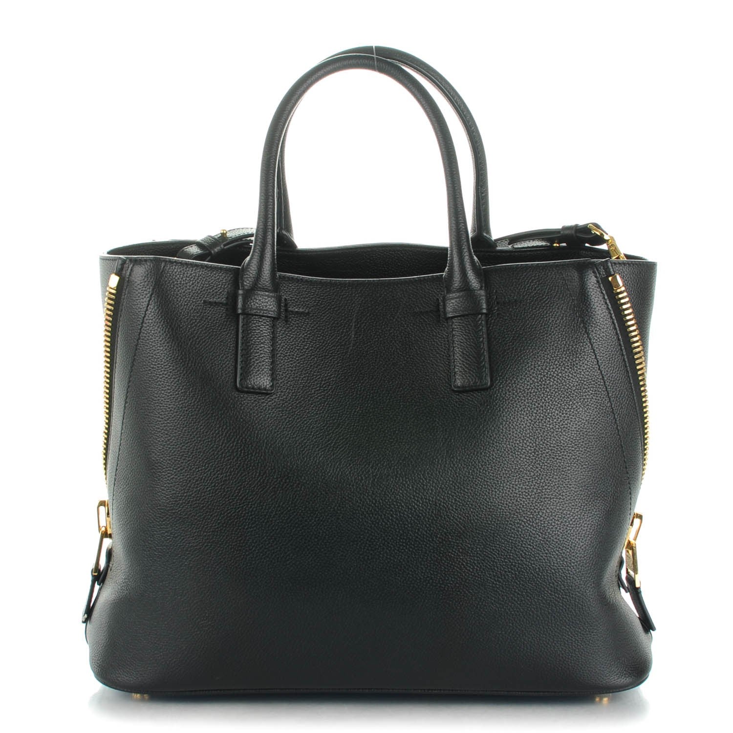 Tom Ford Pebbled Calfskin Medium Jennifer Zip Tote Black 1 of 6