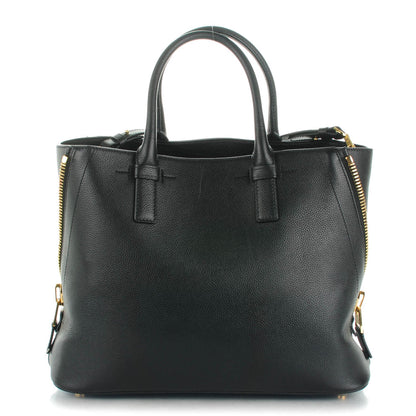Tom Ford Pebbled Calfskin Medium Jennifer Zip Tote Black 1 of 6