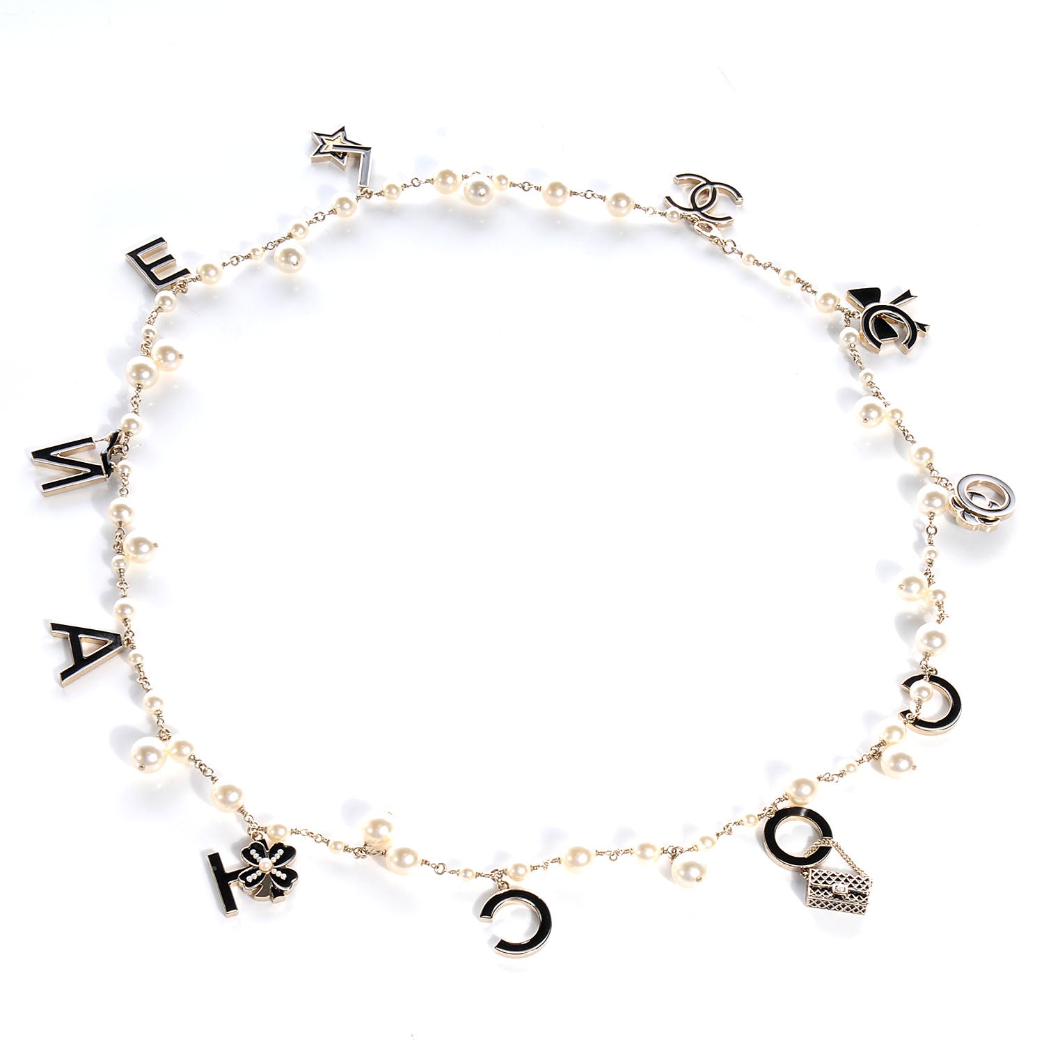 Chanel Pearl Charms Coco Logo Necklace 3 of 6
