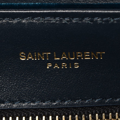 Saint Laurent Velvet Y Quilted Monogram Toy Loulou Chain Satchel Dark Ottanio 7 of 8