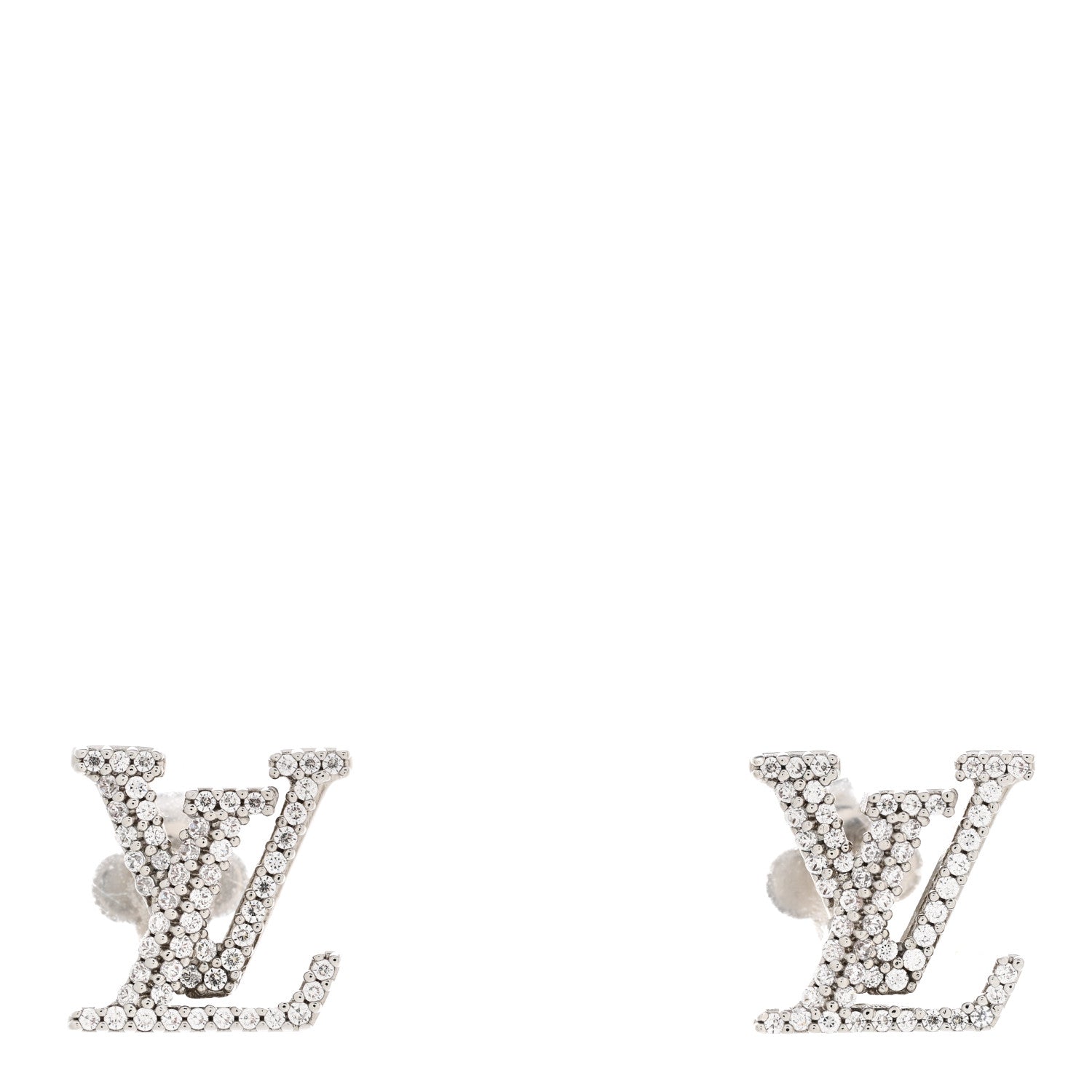 Louis Vuitton Crystal LV Iconic Earrings Silver 1 of 6
