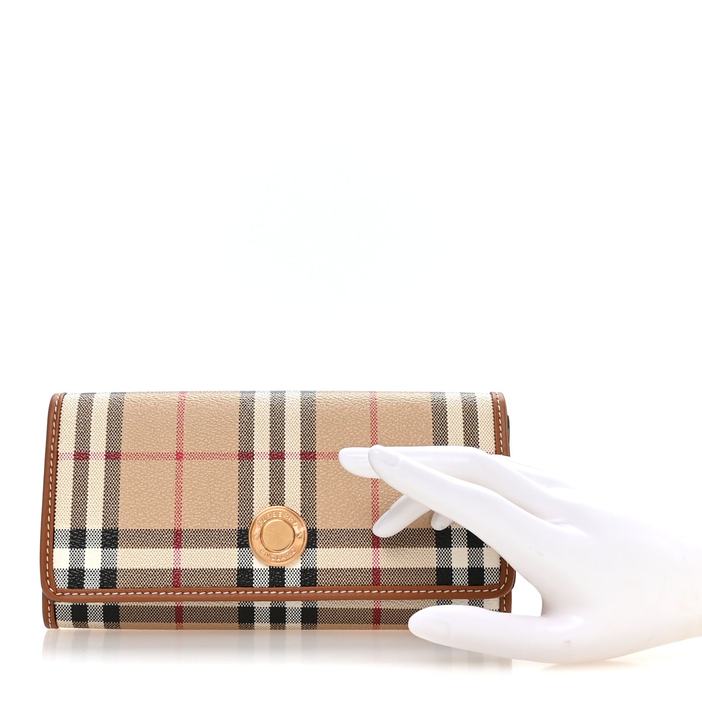 Halton Vintage Check Continental Wallet Archive Beige