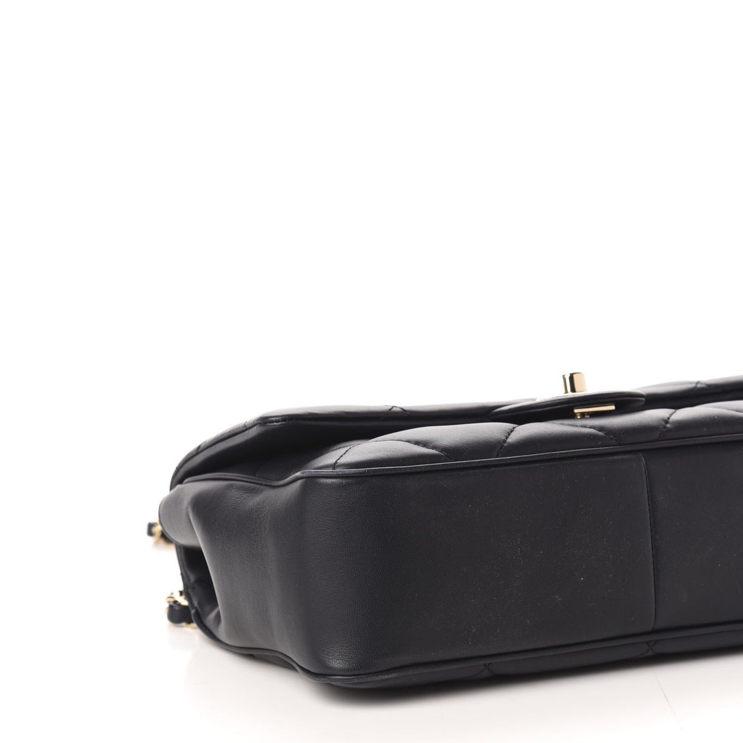 Lambskin Quilted Easy Carry Flap Navy