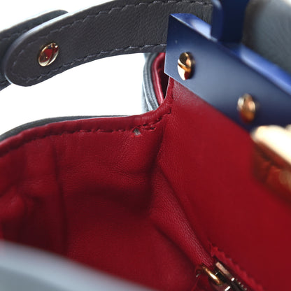Fendi Nappa Colorblock Mini Peekaboo Iconic Satchel Grigio Chiaro Fragola Blue 19 of 20