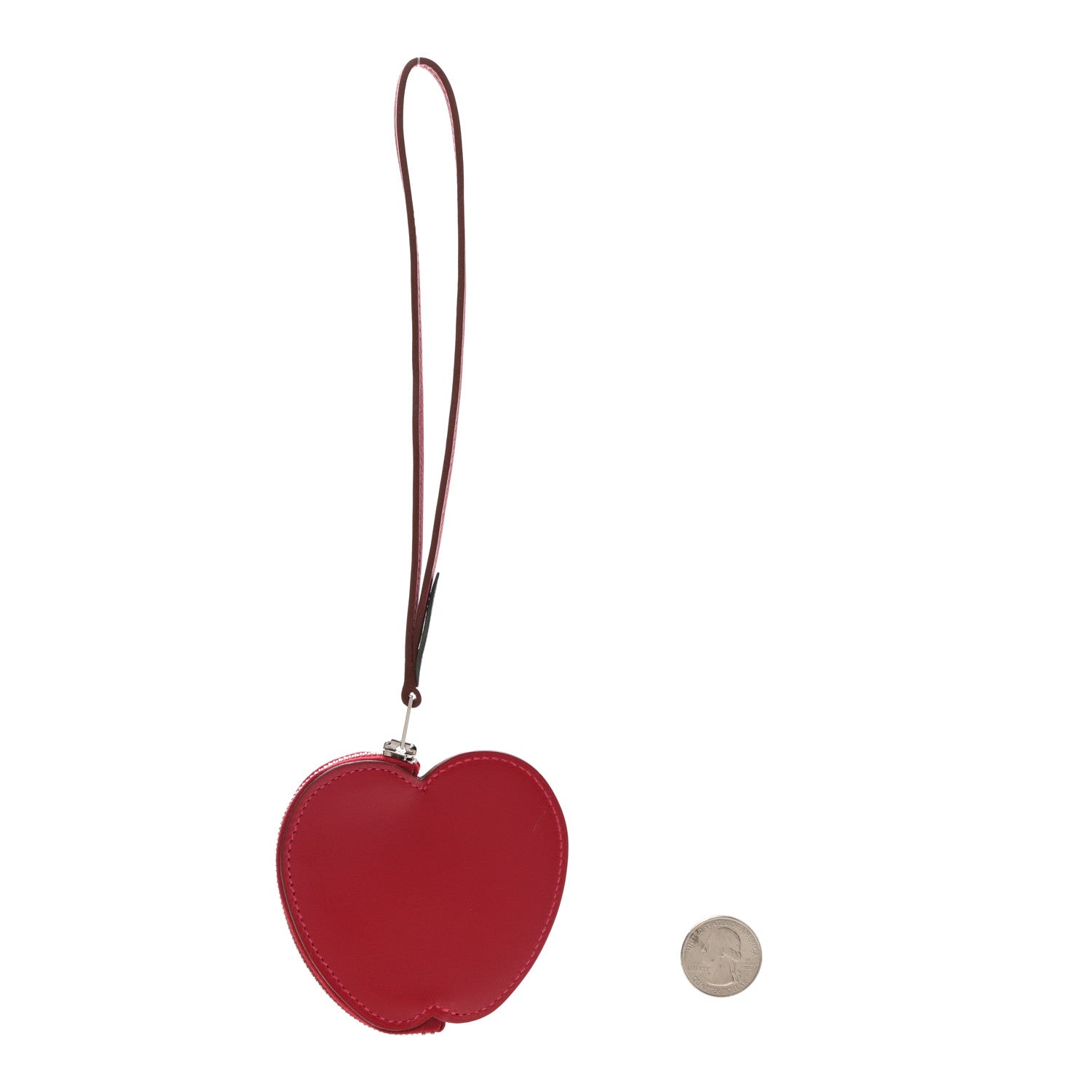 Hermes Tadelakt Tutti Frutti Pomme Coin Purse Wristlet Rouge Vif 3 of 7