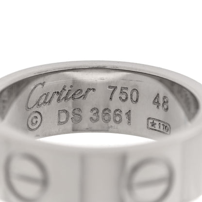 Cartier 18K White Gold 5.5mm LOVE Ring 48 4.5 4 of 4
