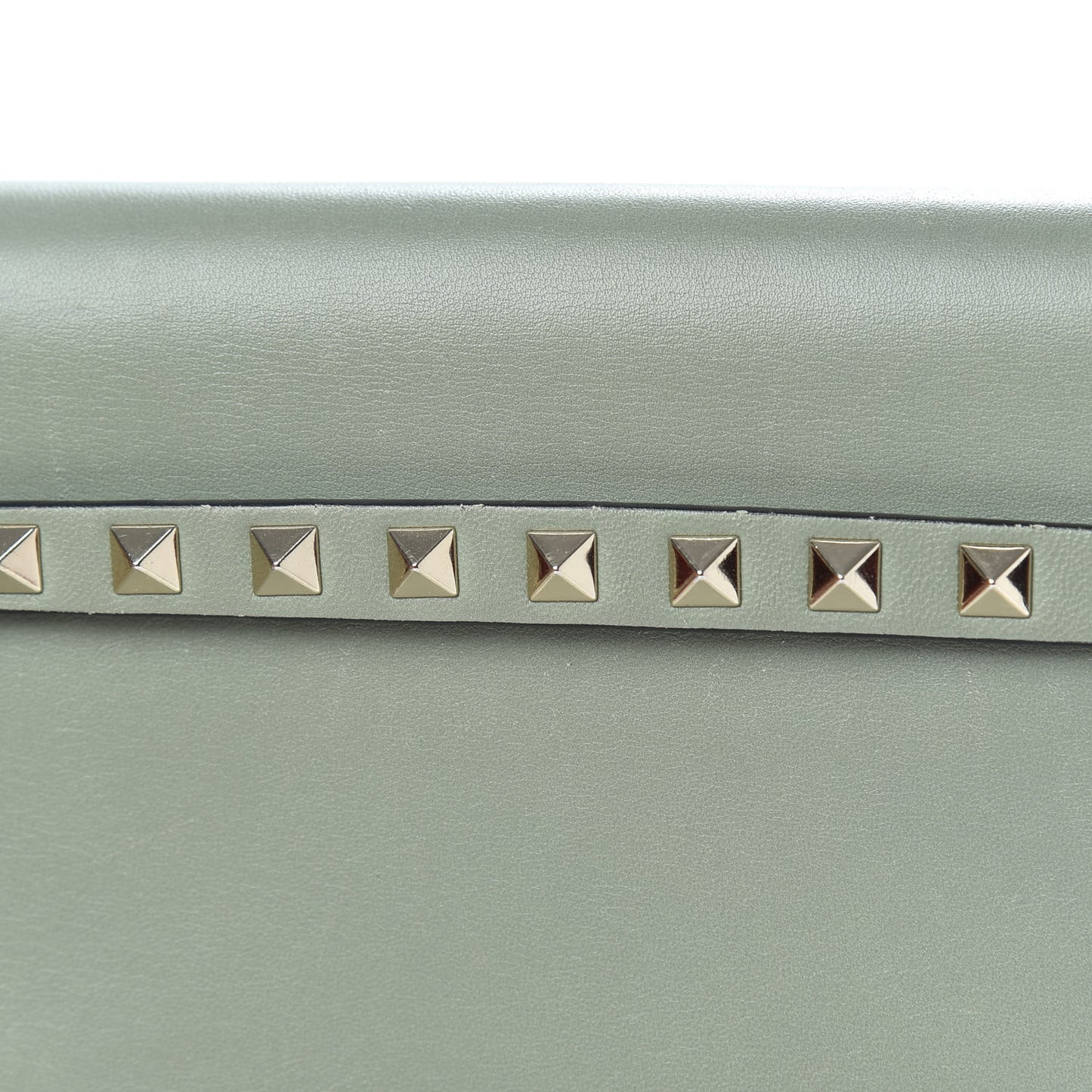 Nappa Rockstud Wristlet Clutch Green Tea Sorbet
