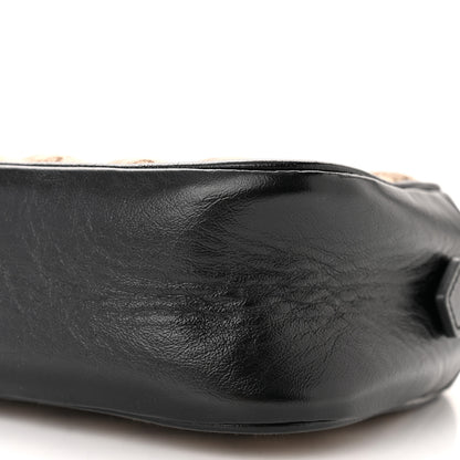 Gucci Monogram Matelasse Diagonal Small GG Marmont Chain Shoulder Bag Beige Black 10 of 10