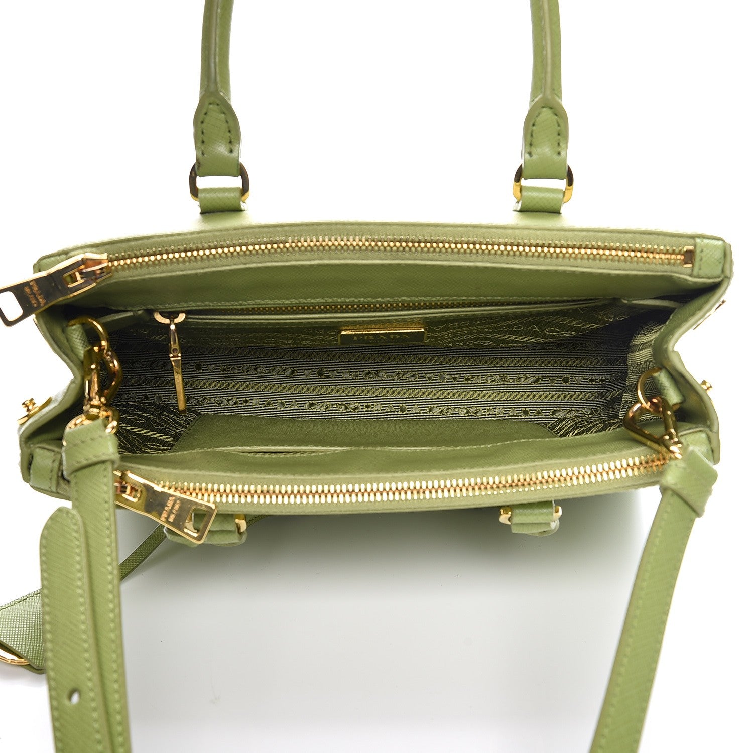 Prada Saffiano Lux Mini Galleria Double Zip Tote Prato 6 of 14