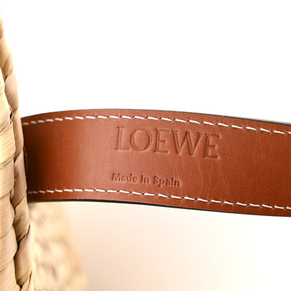 Loewe Raffia Floral Embroidered Small Basket Tote Bag Natural Tan 6 of 10