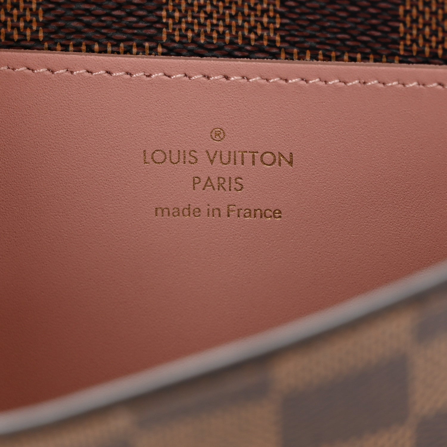 Louis Vuitton Damier Ebene Croisette Chain Wallet Rose Ballerine 6 of 12