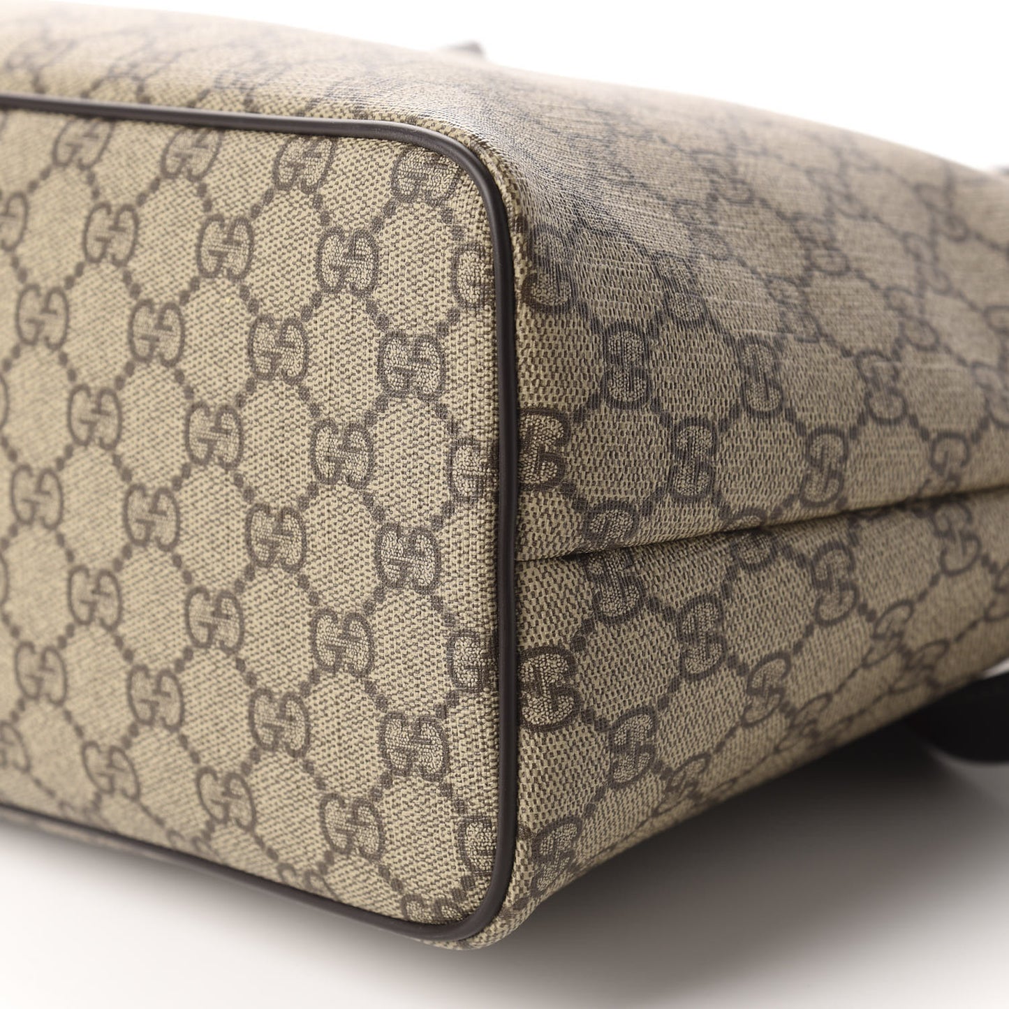 GG Supreme Monogram Medium Zippered Tote Dark Brown