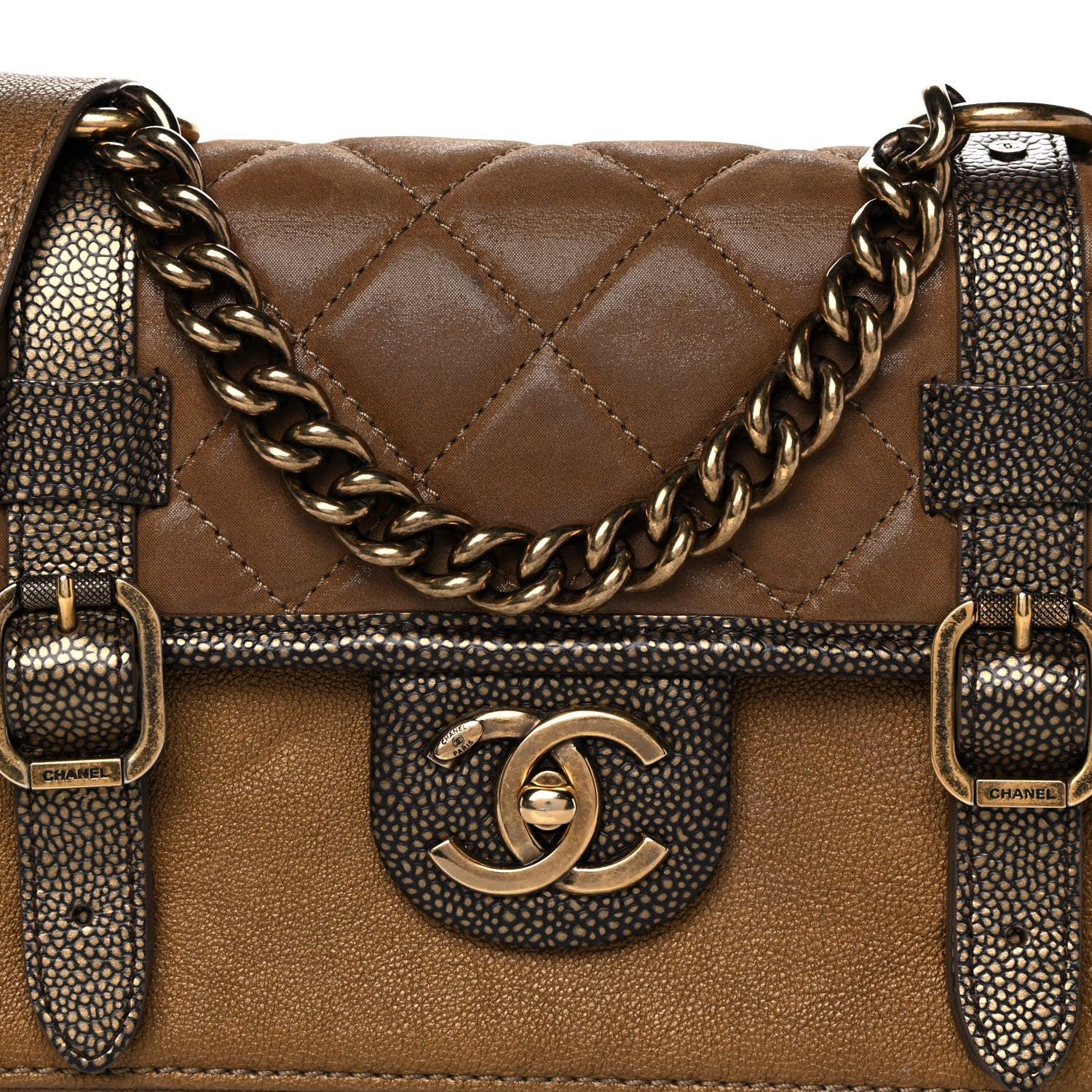 Chanel Iridescent Calfskin Back To School Messenger Flap Dark Gold 13 of 13