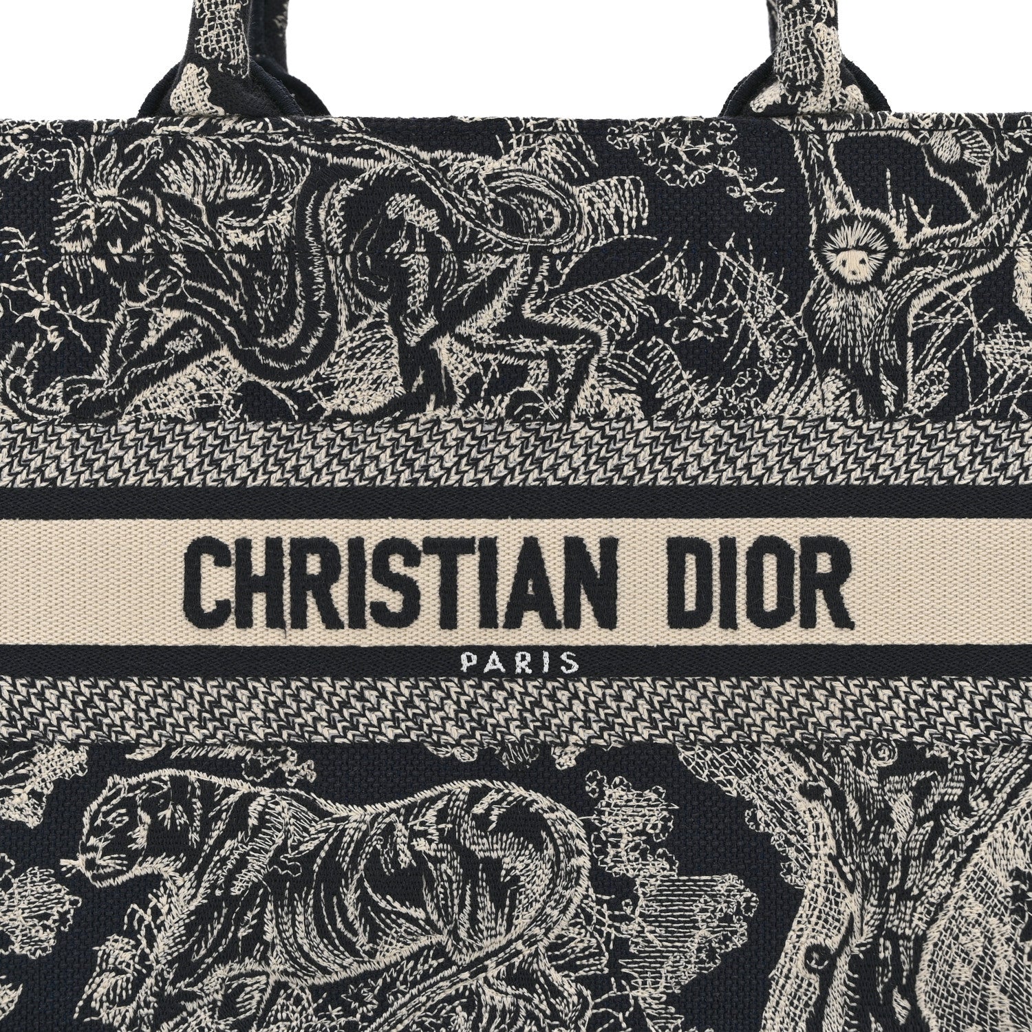 Christian Dior Canvas Embroidered Small Dioriviera Toile De Jouy Book Tote Blue 8 of 10