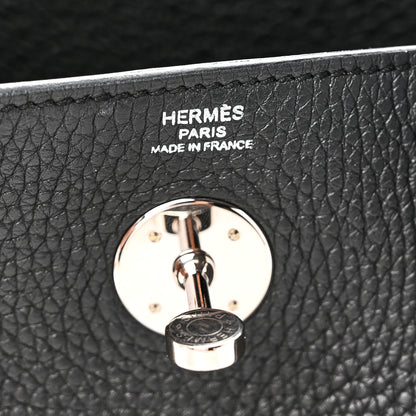 Hermes Taurillon Clemence Lindy 26 Black 6 of 10