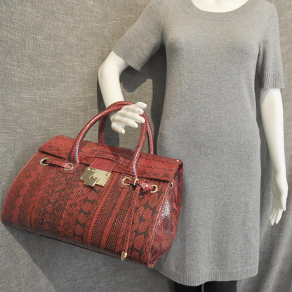 Jimmy Choo Gloss Snakeskin Medium Rosalie Satchel 3 of 8