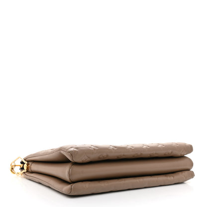 Louis Vuitton Lambskin Embossed Monogram Coussin MM Taupe 5 of 8