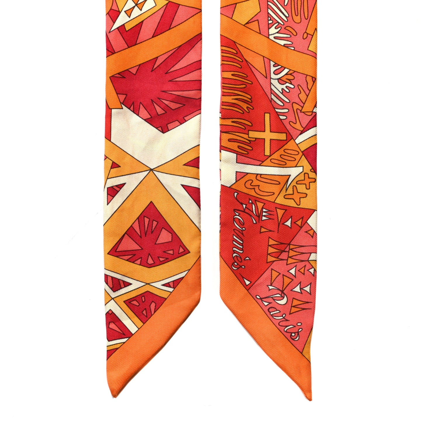 Silk Le Nombre D'Or Twilly Orange Corail Jaune D'or