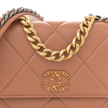 Chanel Lambskin Quilted Chanel 19 Wallet On Chain WOC Brown 8 of 11