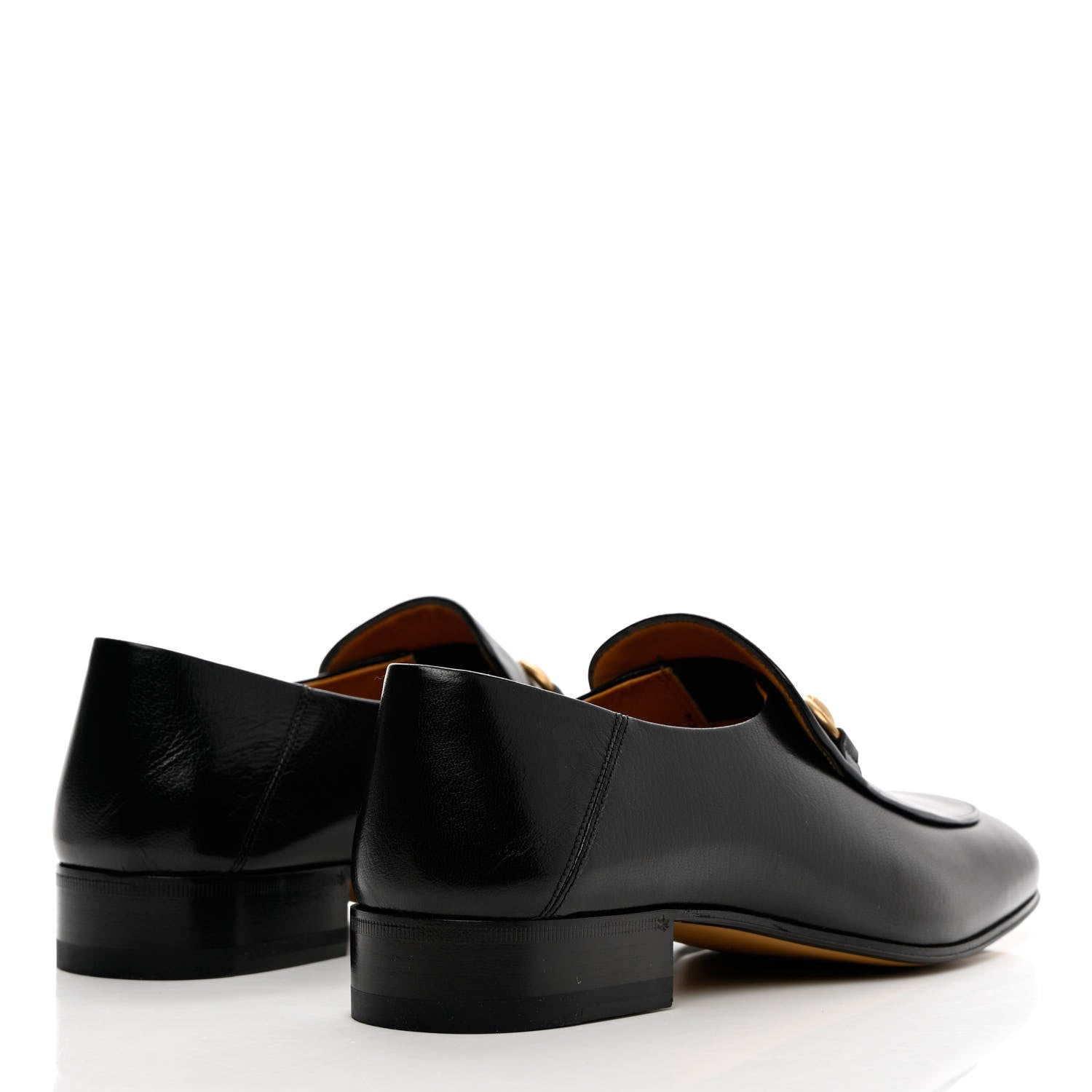Gucci Goatskin Womens Horsebit Mid-Heel Loafers 38.5 Black 4 of 15