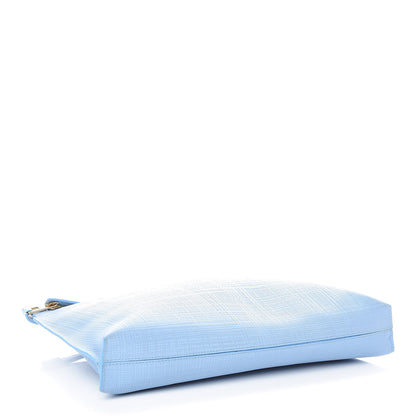Loewe Calfskin Linen Embossed Large T Pouch Light Blue 4 of 8