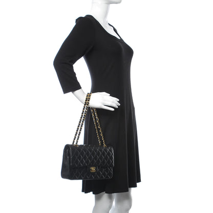 Chanel Lambskin Quilted Medium Double Flap Black 2 of 10