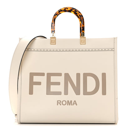 Fendi Vitello King Plexiglass Medium Fendi Sunshine Shopper Tote White Ice 1 of 15