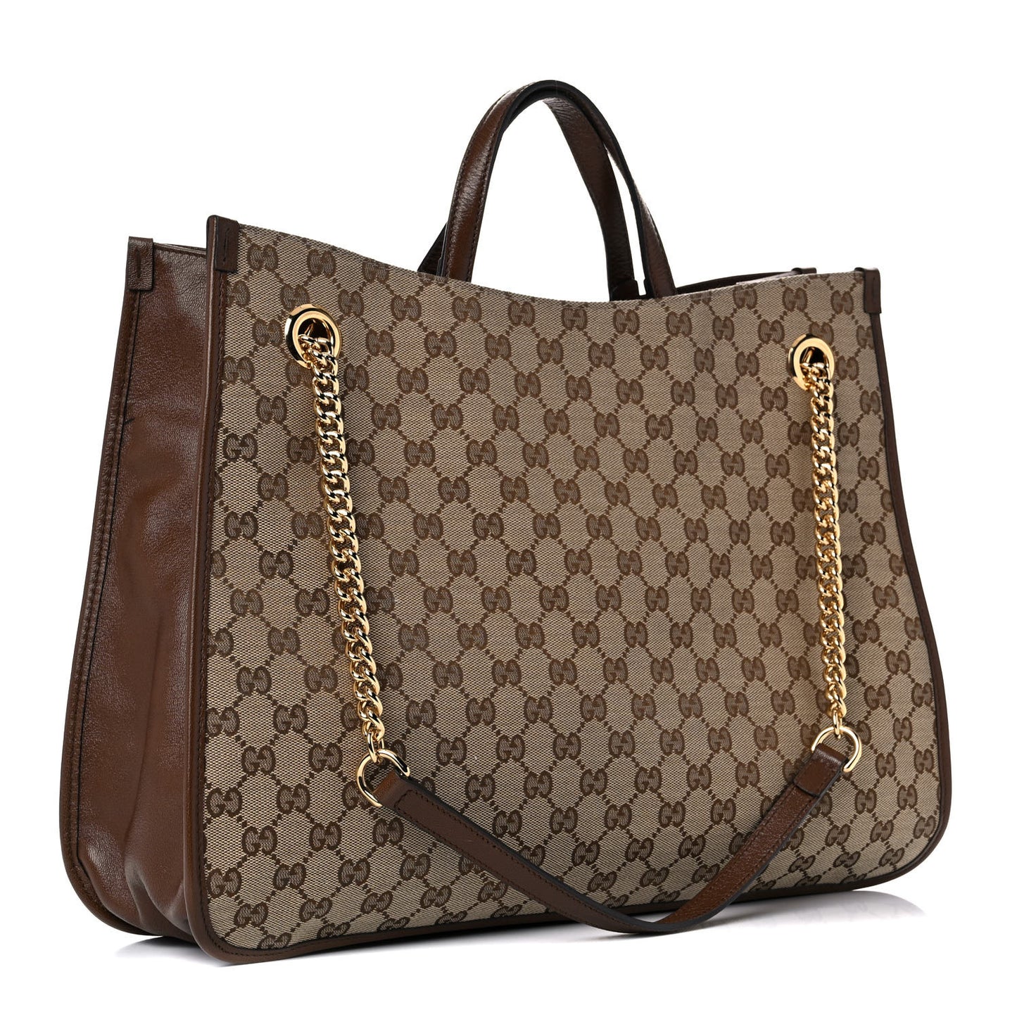 Monogram Calfskin Large Horsebit 1955 Tote Bag Beige Brown Sugar