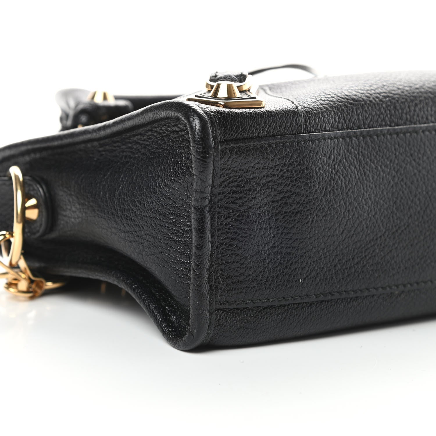 Balenciaga Chevre Gold Metallic Edge Hardware Mini City Black 9 of 10