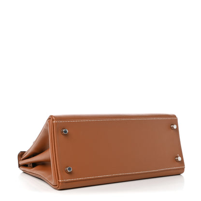 Hermes Evercolor Verso Kelly Retourne 28 Gold Rose Azalee 4 of 11