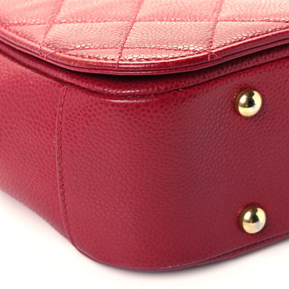 Chanel Caviar Quilted Carry Around Flap Bag Red 9 of 12
