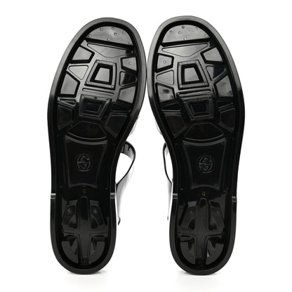 Gucci Shiny Rubber Womens Double G Buckle Strap Sandals 40 Black 10 Black 5 of 8