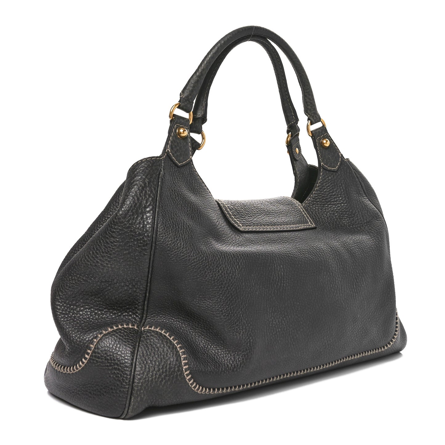 Calfskin Large New Pelham Shoulder Bag Grey