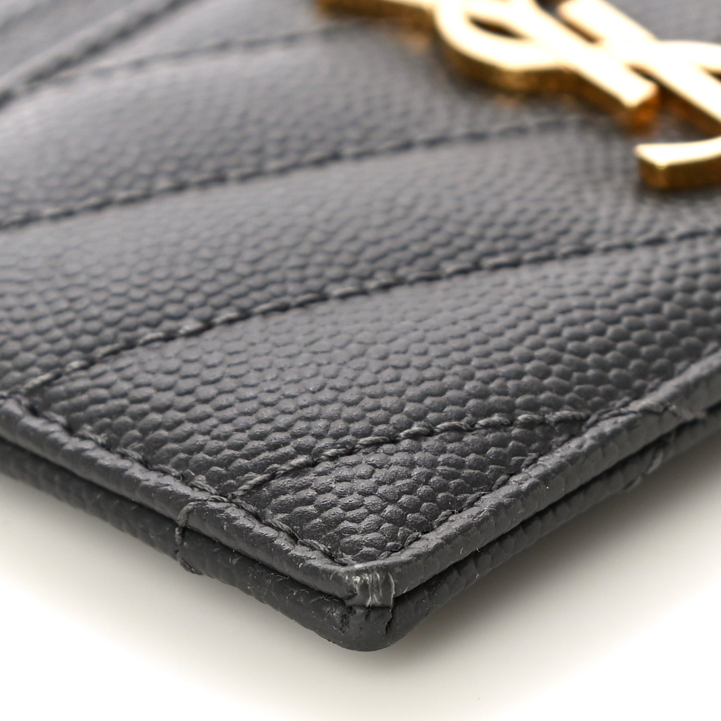 Grain De Poudre Matelasse Chevron Monogram Credit Card Case Storm
