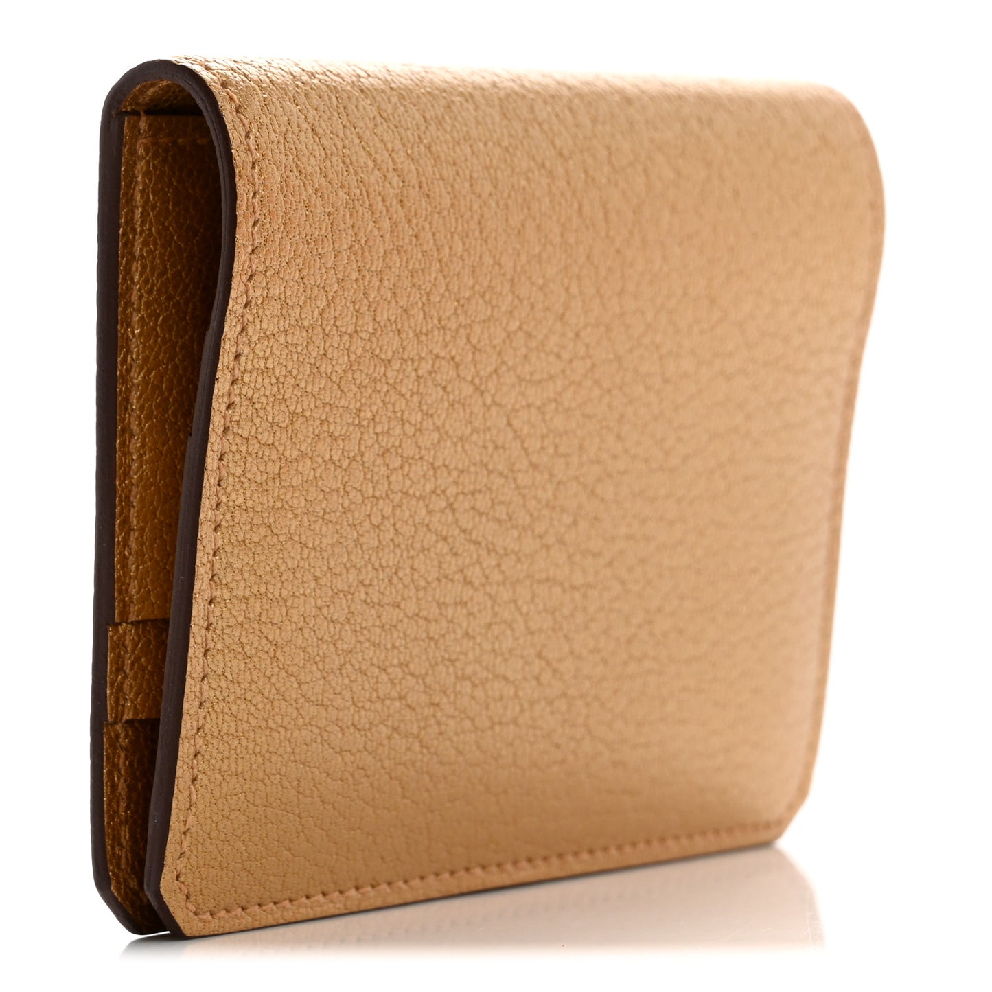Metallic Chevre Chamkilight Medor Card Holder Dore