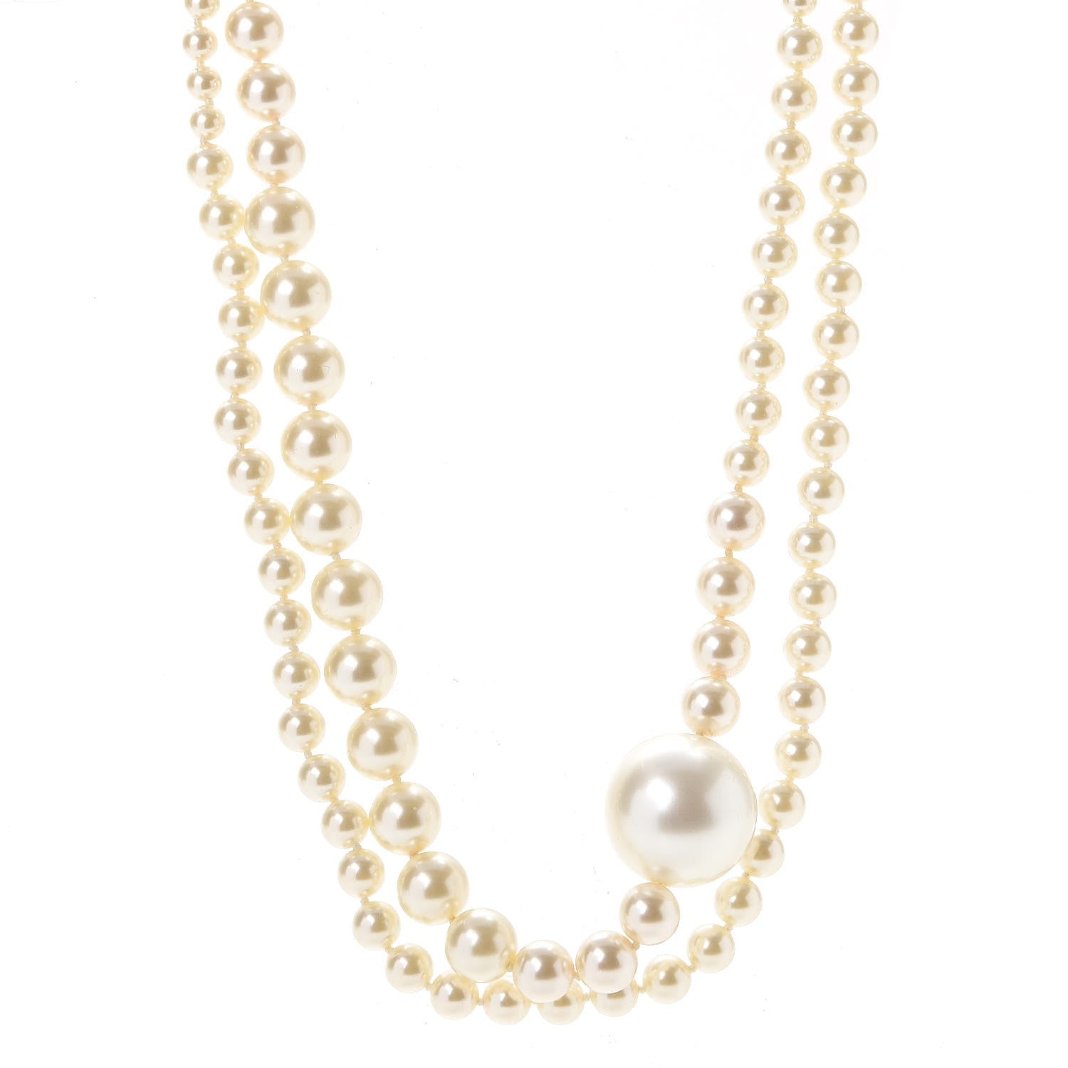 Chanel Pearl CC Long Necklace Gold 1 of 6