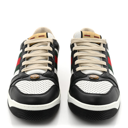 Gucci Calfskin Web Mens Screener Sneakers 10.5 Black White 2 of 10