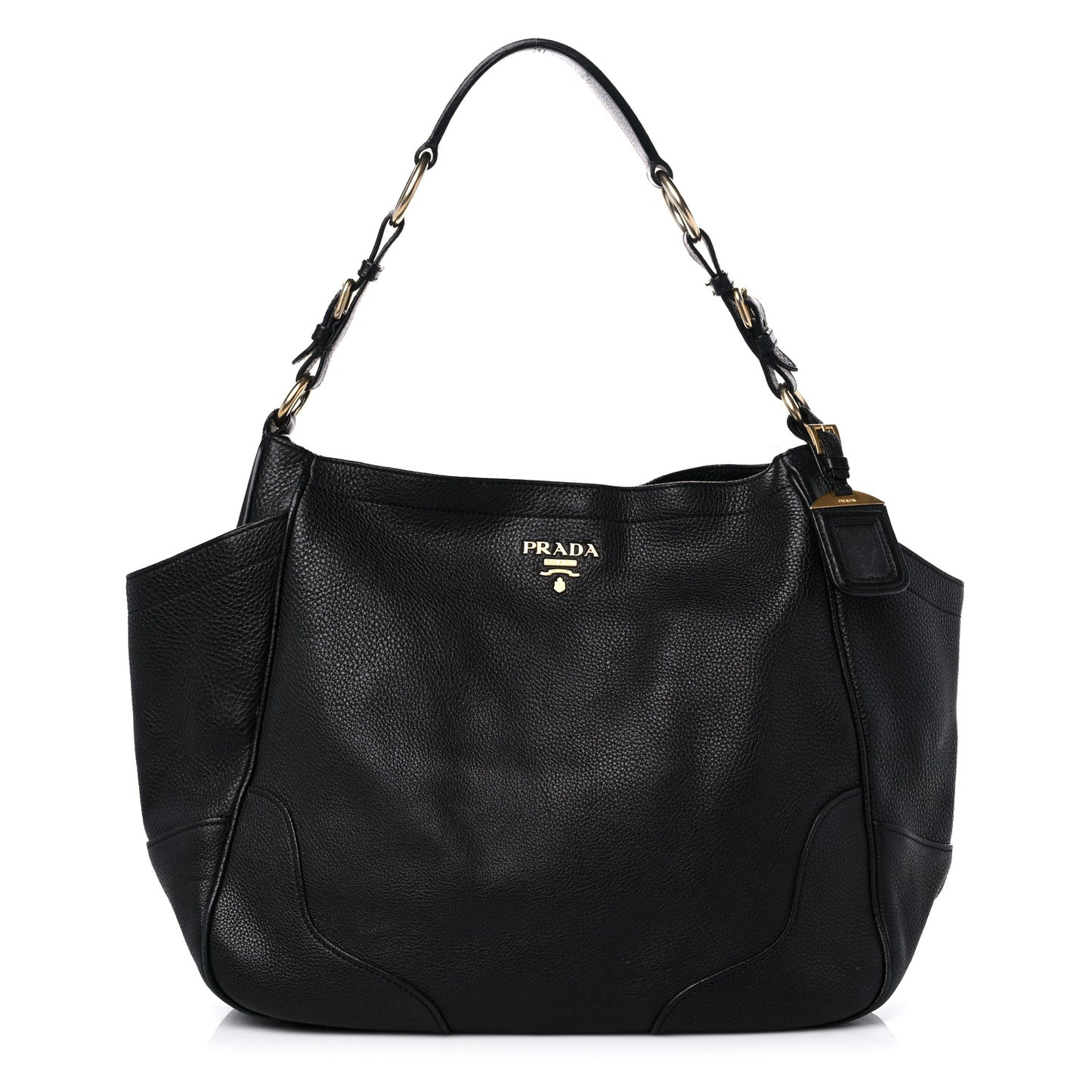 Vitello Daino Shoulder Bag Black